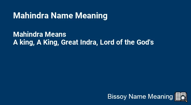 Mahindra Name Meaning