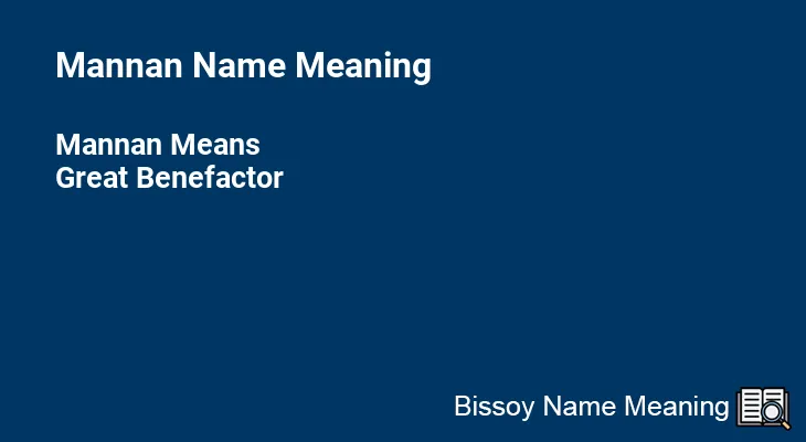 Mannan Name Meaning