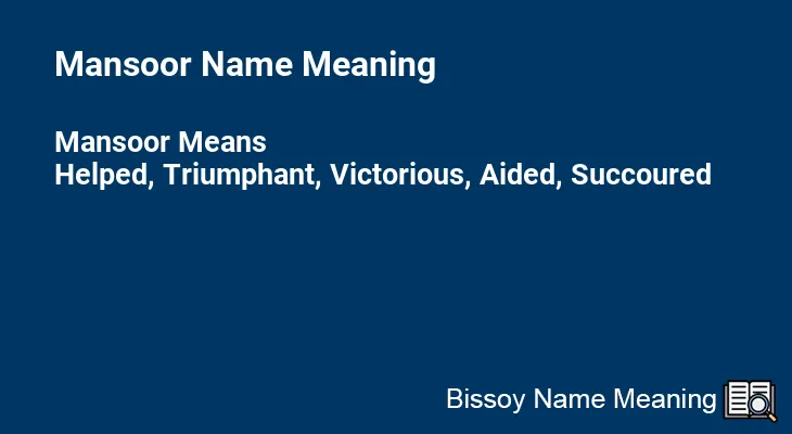 Mansoor Name Meaning