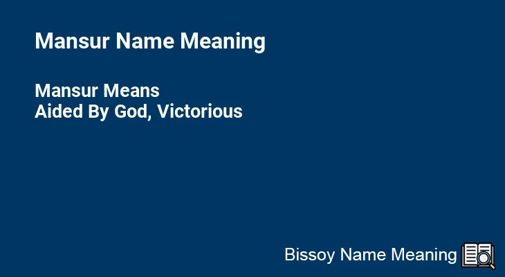 Mansur Name Meaning