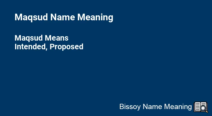 Maqsud Name Meaning