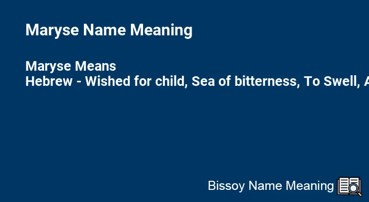 Maryse Name Meaning