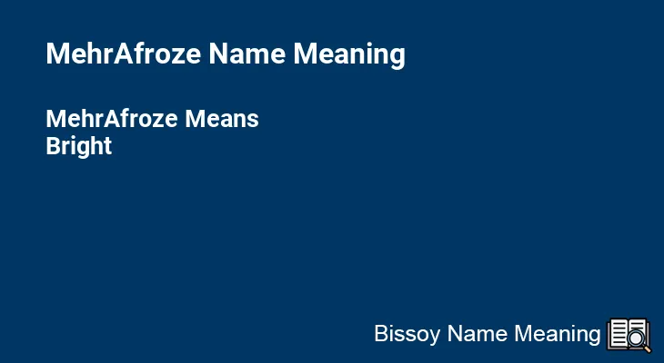MehrAfroze Name Meaning
