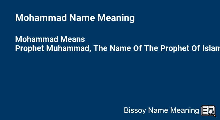 Mohammad Name Meaning