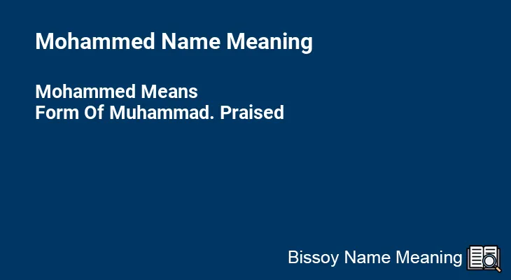 Mohammed Name Meaning