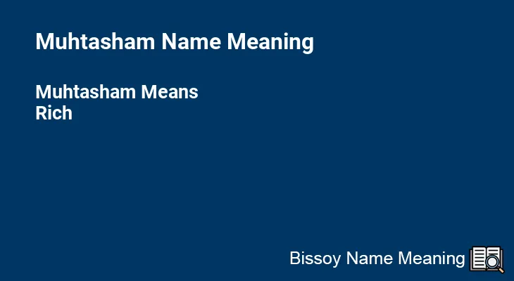 Muhtasham Name Meaning