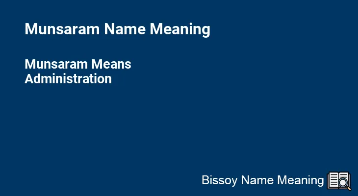 Munsaram Name Meaning