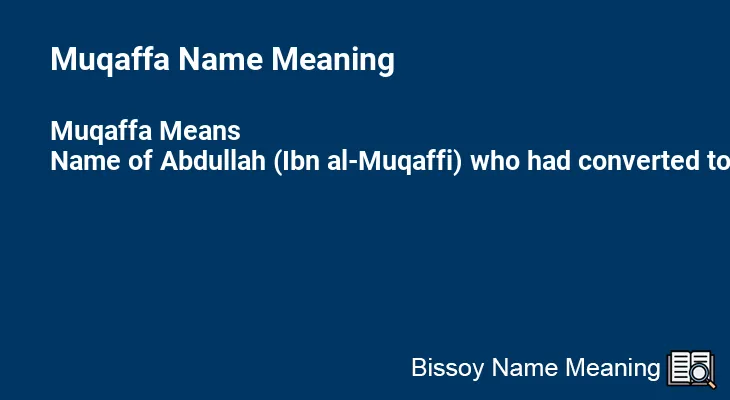 Muqaffa Name Meaning