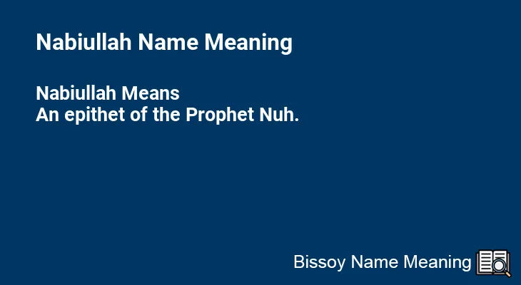Nabiullah Name Meaning