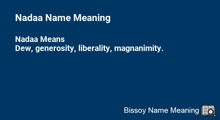 Nadaa Name Meaning