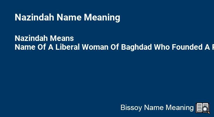Nazindah Name Meaning