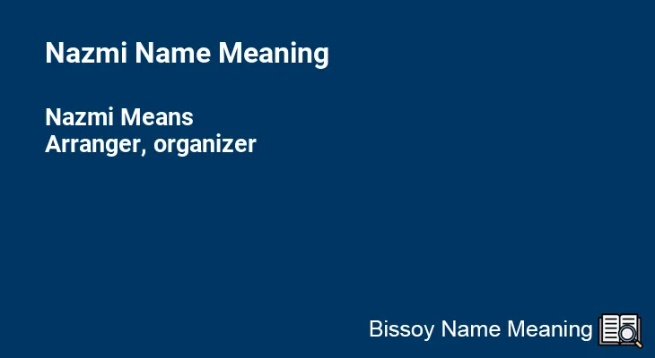Nazmi Name Meaning