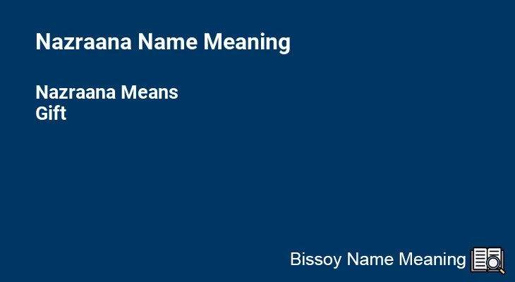 Nazraana Name Meaning