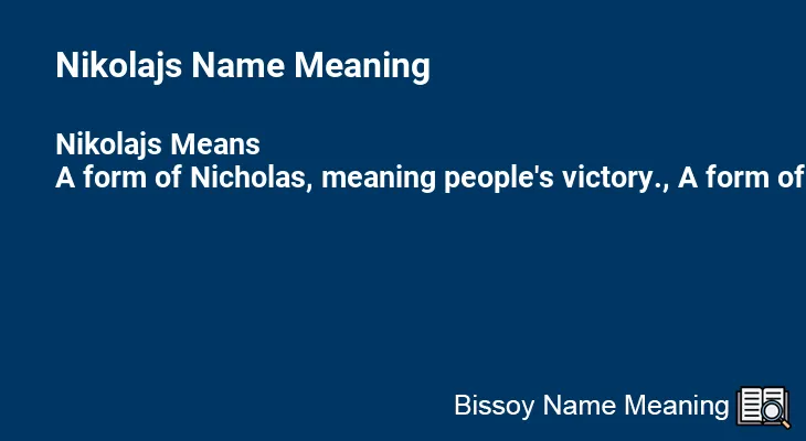 Nikolajs Name Meaning