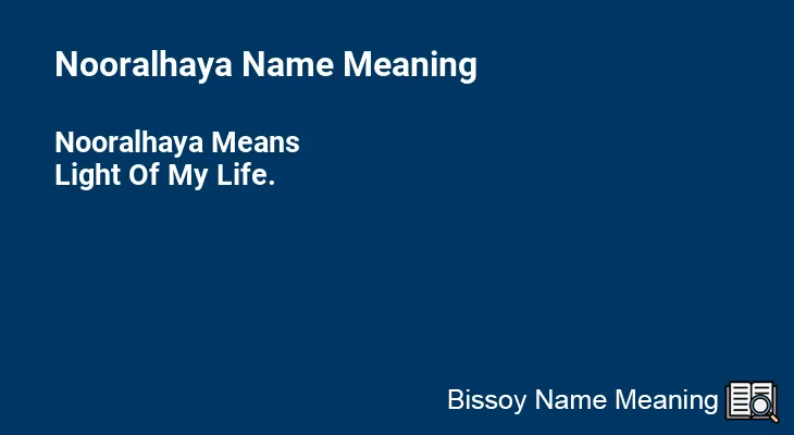 Nooralhaya Name Meaning