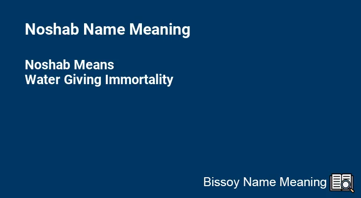 Noshab Name Meaning