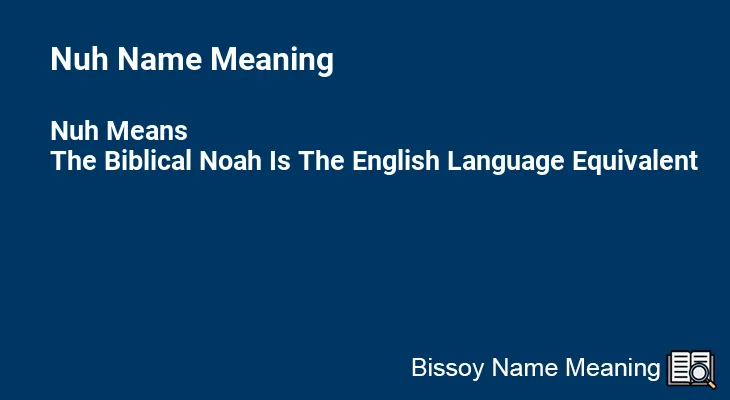 Nuh Name Meaning