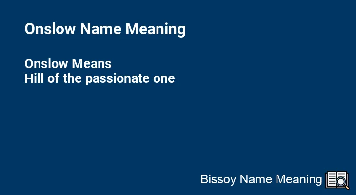 Onslow Name Meaning