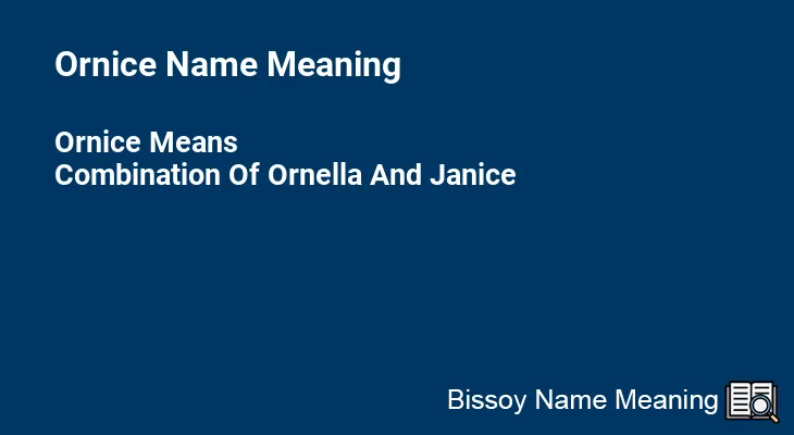 Ornice Name Meaning