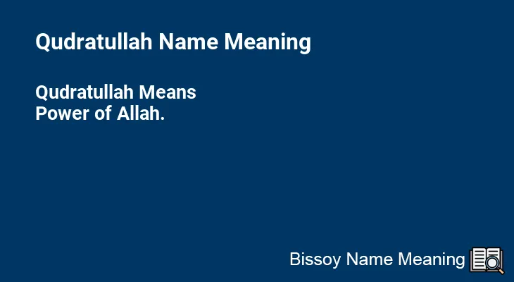 Qudratullah Name Meaning
