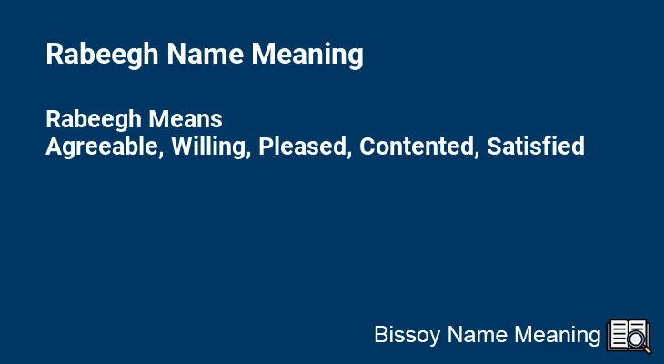 Rabeegh Name Meaning