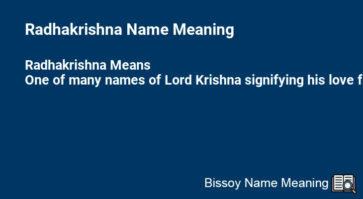 Radhakrishna Name Meaning