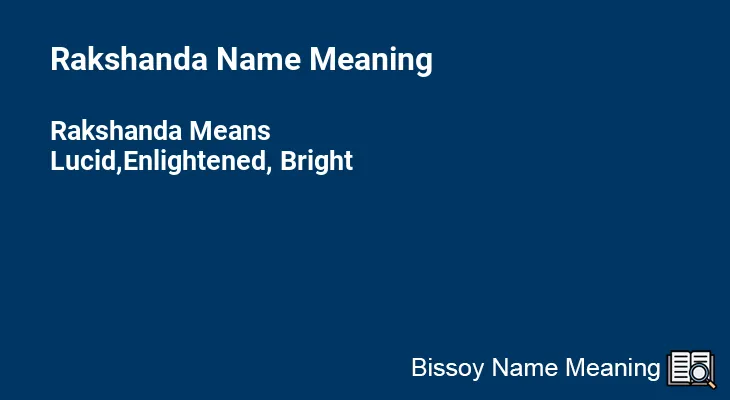 Rakshanda Name Meaning