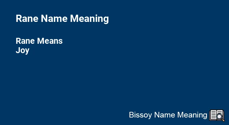 Rane Name Meaning