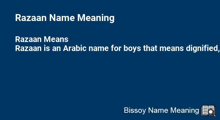 Razaan Name Meaning