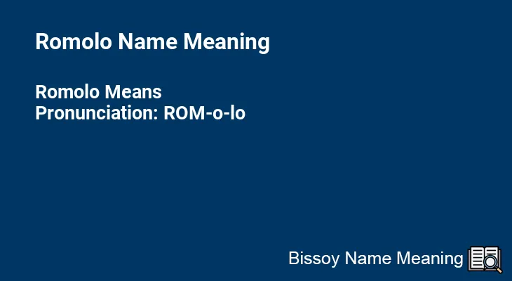 Romolo Name Meaning