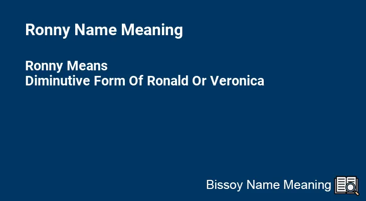 Ronny Name Meaning