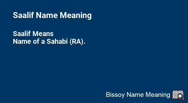 Saalif Name Meaning