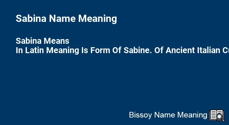 Sabina Name Meaning