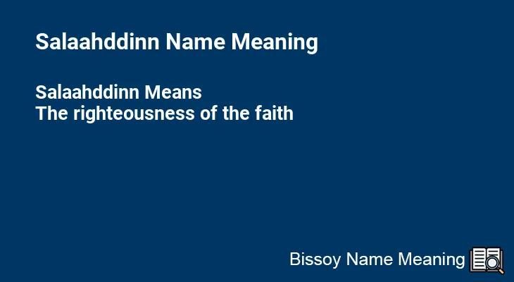 Salaahddinn Name Meaning