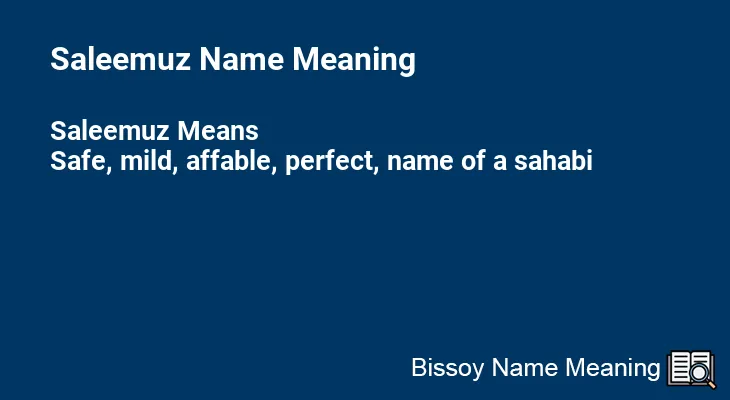 Saleemuz Name Meaning