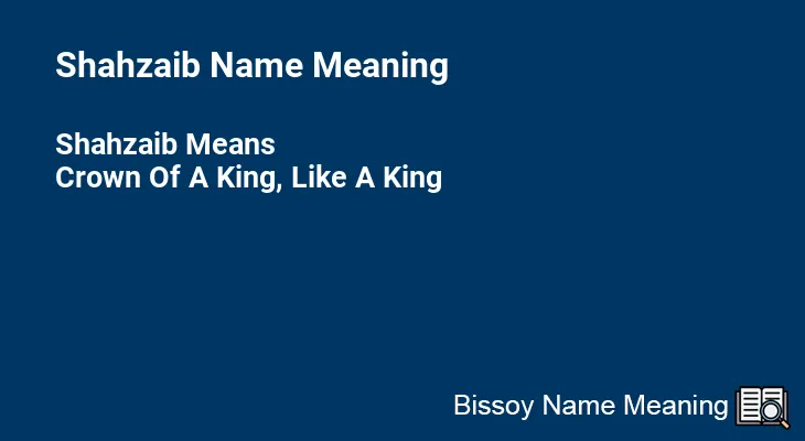 Shahzaib Name Meaning
