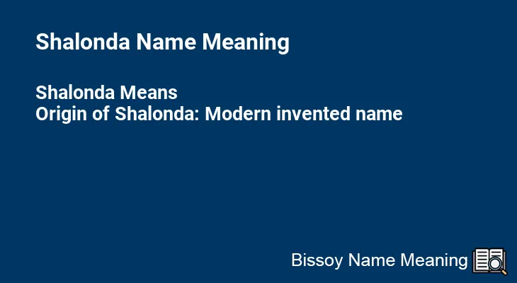 Shalonda Name Meaning