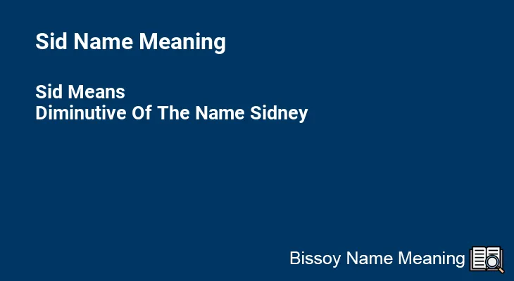 Sid Name Meaning