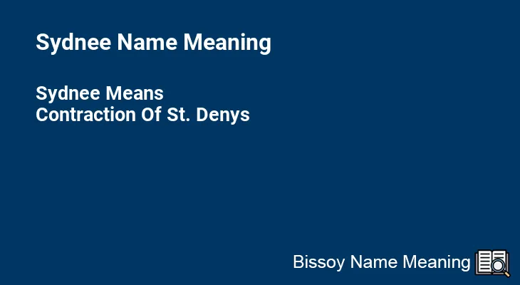 Sydnee Name Meaning