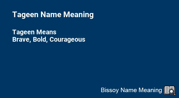 Tageen Name Meaning