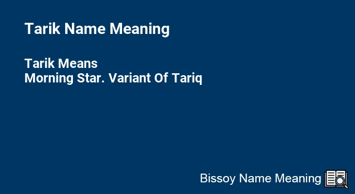 Tarik Name Meaning