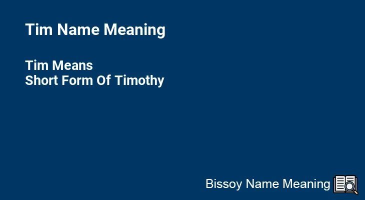 Tim Name Meaning