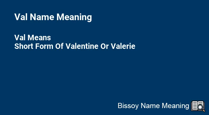 Val Name Meaning
