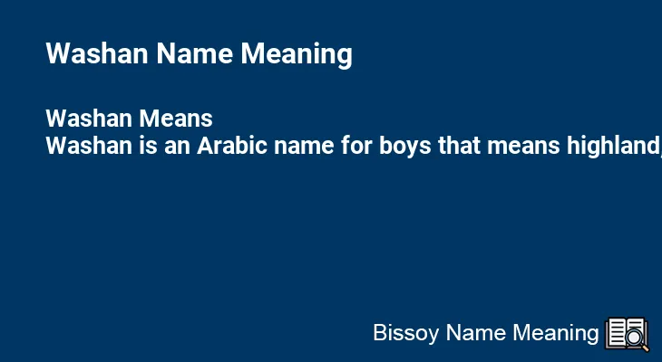 Washan Name Meaning