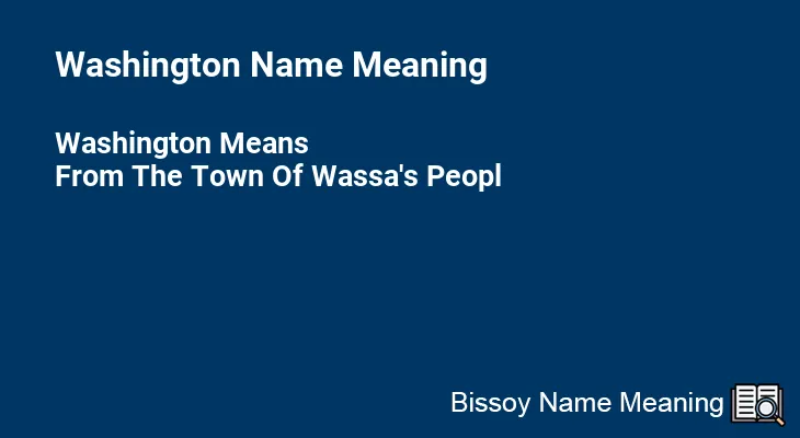 Washington Name Meaning