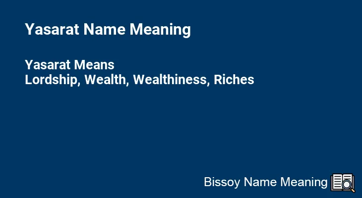 Yasarat Name Meaning