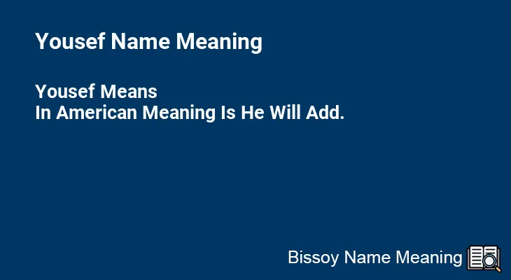 Yousef Name Meaning