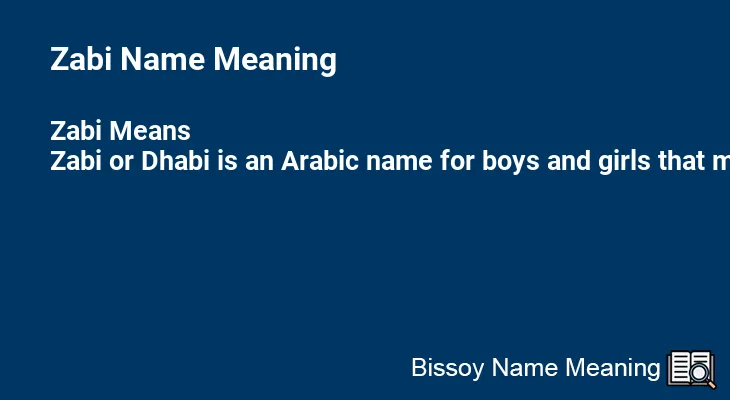 Zabi Name Meaning