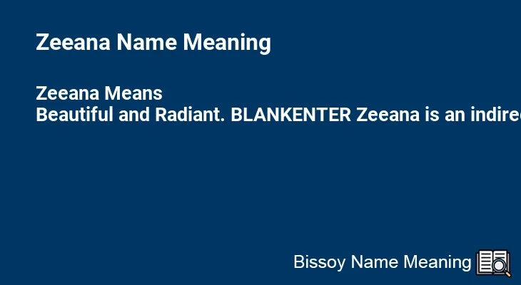 Zeeana Name Meaning