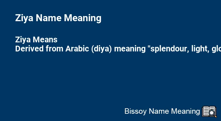 Ziya Name Meaning